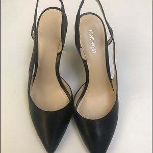 9 West classic black slingback pump